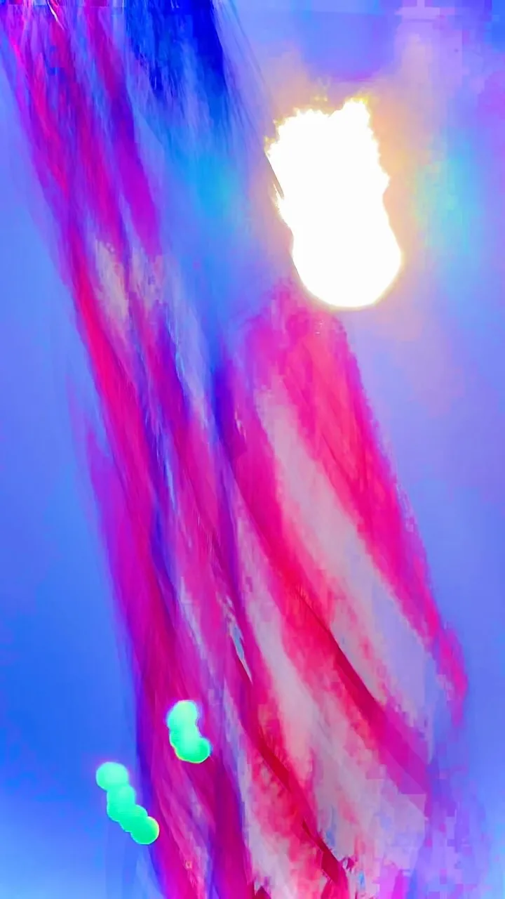 Red, white, and blue flag light in motion